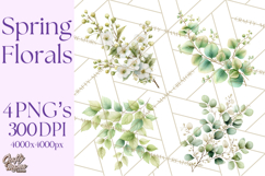 Spring Flower Clipart, Floral Clip Art PNG, Watercolor Product Image 1