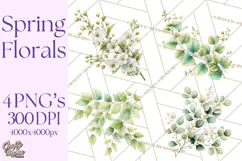 Spring Flower Clipart, Floral Clip Art PNG, Watercolor Product Image 1