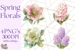 Spring Flower Clipart, Floral Clip Art PNG, Watercolor Product Image 1