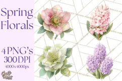 Spring Flower Clipart, Floral Clip Art PNG, Watercolor Product Image 1