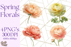 Spring Flower Clipart, Floral Clip Art PNG, Watercolor Product Image 1