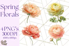 Spring Flower Clipart, Floral Clip Art PNG, Watercolor Product Image 1