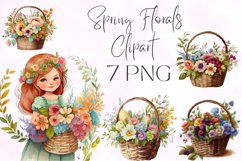 7 PNG Watercolour Spring Florals Clipart Product Image 1
