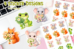 Spring Floral Animals | Coquette Stickers Printable Product Image 1