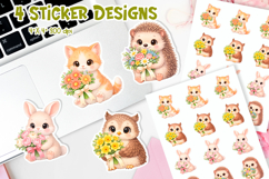Spring Floral Animals | Coquette Stickers Printable Product Image 1