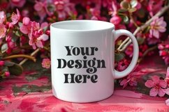 Spring Flower Background Coffee Mug White Mockup Product Image 1
