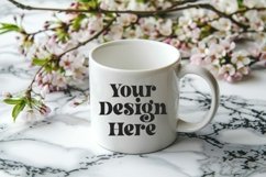 Spring Flower Background Coffee Mug White Mockup Product Image 1