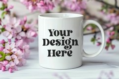 Spring Flower Background Coffee Mug White Mockup Product Image 1