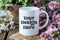 Spring Flower Background Coffee Mug White Mockup Product Image 1