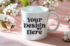Spring Flower Background Coffee Mug White Mockup Product Image 1