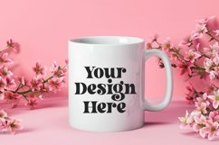 Spring Flower Background Coffee Mug White Mockup Product Image 1