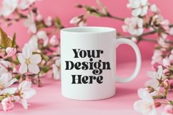 Spring Flower Background Coffee Mug White Mockup Product Image 1