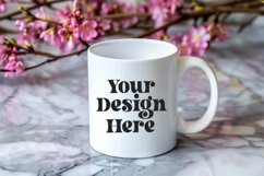 Spring Flower Background Coffee Mug White Mockup Product Image 1