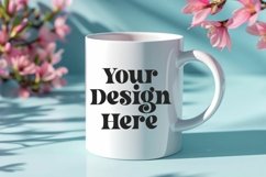 Spring Flower Background Coffee Mug White Mockup Product Image 1