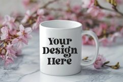 Spring Flower Background Coffee Mug White Mockup Product Image 1