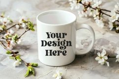 Spring Flower Background Coffee Mug White Mockup Product Image 1