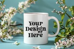 Spring Flower Background Coffee Mug White Mockup Product Image 1