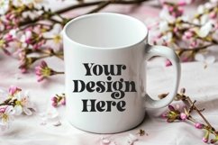 Spring Flower Background Coffee Mug White Mockup Product Image 1