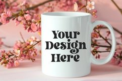 Spring Flower Background Coffee Mug White Mockup Product Image 1