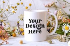 Spring Flower Background Coffee Mug White Mockup Product Image 1