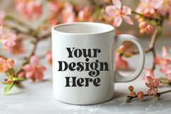 Spring Flower Background Coffee Mug White Mockup Product Image 1