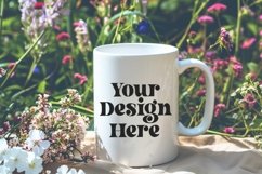 Spring Flower Background Coffee Mug White Mockup Product Image 1
