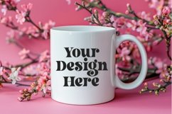 Spring Flower Background Coffee Mug White Mockup Product Image 1