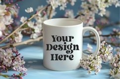 Spring Flower Background Coffee Mug White Mockup Product Image 1