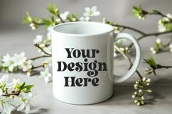 Spring Flower Background Coffee Mug White Mockup Product Image 1