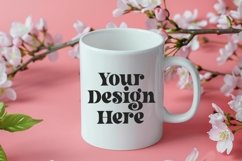 Spring Flower Background Coffee Mug White Mockup Product Image 1