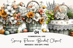 Spring Flower Basket Clipart Product Image 1