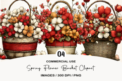 Spring Flower Basket Clipart Product Image 1