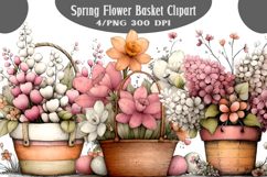 Spring Flower Basket Clipart Product Image 1