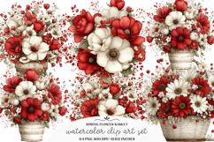 Spring flower basket clipart Product Image 1