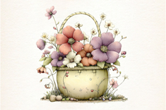 Spring Flower Basket Clipart Png Product Image 2
