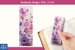 3D Anemones bookmark, printable spring flowers bookmark PNG Product Image 1