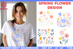 Spring Flower Sublimation Design and Floral Clipart Bundle Product Image 2