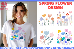 Spring Flower Sublimation Design and Floral Clipart Bundle Product Image 3