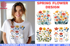 Spring Flower Sublimation Design and Floral Clipart Bundle Product Image 7