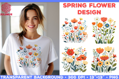 Spring Flower Sublimation Design and Floral Clipart Bundle Product Image 8