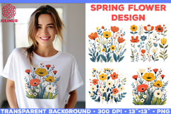 Spring Flower Sublimation Design and Floral Clipart Bundle Product Image 10