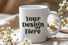 Spring Flower Coffee Mug White Mockup Product Image 1