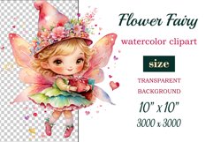 This watercolor clipart featuring a charming flower fairy will be a perfect addition to your spring ideas. Immerse yourself in the world of flowers and fantasy with this delightful clipart!