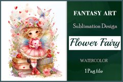 This watercolor clipart featuring a charming flower fairy will be a perfect addition to your spring ideas. Immerse yourself in the world of flowers and fantasy with this delightful clipart!