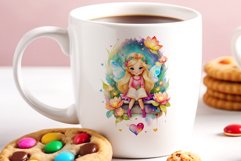 This watercolor clipart featuring a charming flower fairy will be a perfect addition to your spring ideas. Immerse yourself in the world of flowers and fantasy with this delightful clipart!