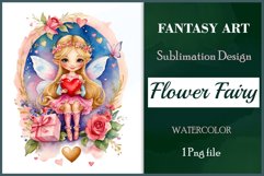 This watercolor clipart featuring a charming flower fairy will be a perfect addition to your spring ideas. Immerse yourself in the world of flowers and fantasy with this delightful clipart!