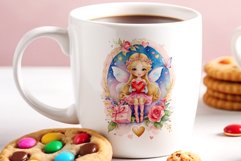 This watercolor clipart featuring a charming flower fairy will be a perfect addition to your spring ideas. Immerse yourself in the world of flowers and fantasy with this delightful clipart!