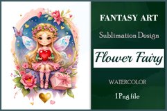 This watercolor clipart featuring a charming flower fairy will be a perfect addition to your spring ideas. Immerse yourself in the world of flowers and fantasy with this delightful clipart!