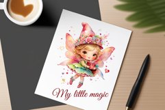 This watercolor clipart featuring a charming flower fairy will be a perfect addition to your spring ideas. Immerse yourself in the world of flowers and fantasy with this delightful clipart!