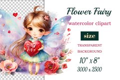 This watercolor clipart featuring a charming flower fairy will be a perfect addition to your spring ideas. Immerse yourself in the world of flowers and fantasy with this delightful clipart!